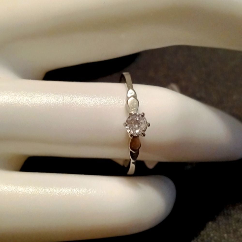 Classic Minimalist Silver Diamond Solitaire